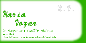 maria vozar business card